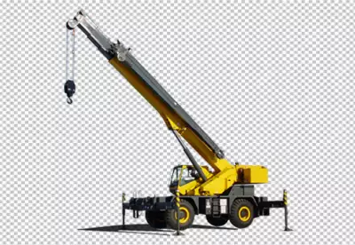 Construction Vehicles Crane transparent BG