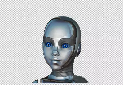 Futuristic Robotic Soldier with a Sidearm PNG