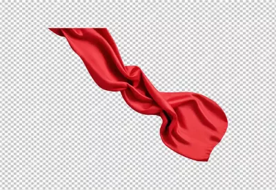 Vibrant Red Silk Fabric Flowing Gracefully with Dynamic Curves image