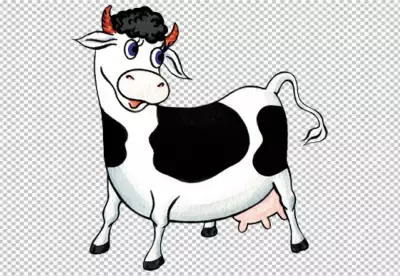 Portrait of cow cartoon 
 isolated