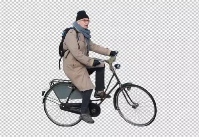 Man riding a bicycle to do exercise PNG BG
