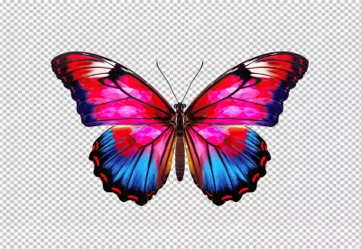 Vibrant Colorful Butterfly PNG Cutout for Nature Designs and Creative Projects image