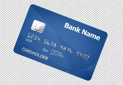 Isometric glass effect credit card transparent background 