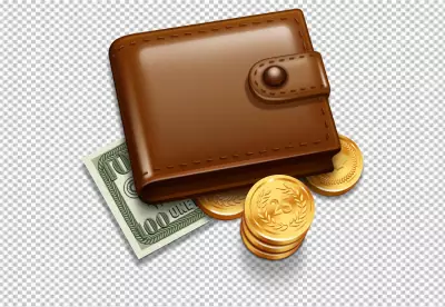 Brown Leather Wallet with Hundred Dollar Bill and Golden Coins Representing Financial Success and Savings image