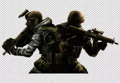 Army soldiers fighting with guns and defending PNG