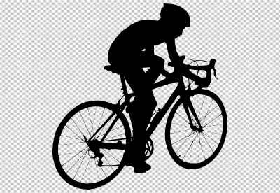 Silhouette of cyclists riding on a mountain for outdoor sports transparent background png