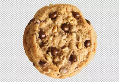 Tasty chocolate chips cookies  top view PNG