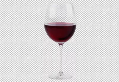 Elegant Glass of Ruby Red Wine Beverage Isolated on Pristine White Background image