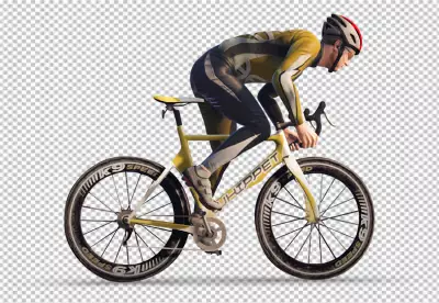 Sports man riding bike  transparent background png