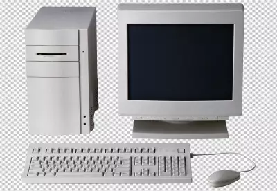 PNG View of retro computer and technology transparent BG