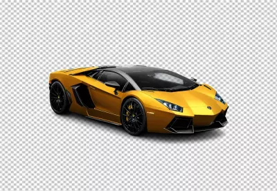 Sleek Gold Lamborghini Aventador Luxury Sports Car Isolated on White Background image
