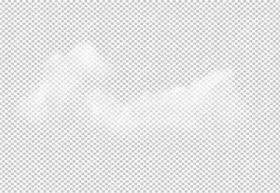 Realistic white fluffy cloud isolated on