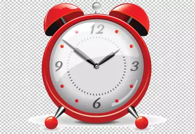 Top view wall clock still life transparent background 