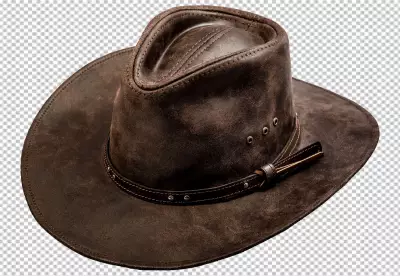 Cowboy hat and mustache on transparent bg