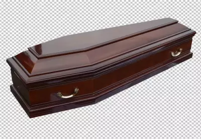 PNG Black Coffin with Skeleton Hands Isolated
