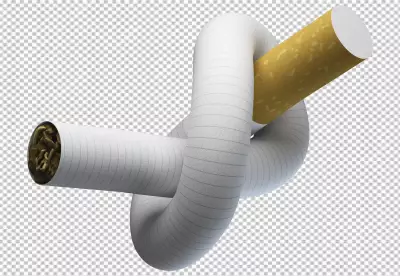 Smoking 3d rendering material on transparent background