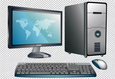 Retro computer and technology with monitor and hardware PNG