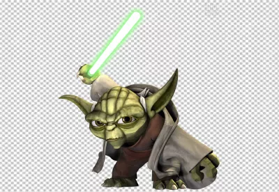 Yoda wields green lightsaber Star Wars character