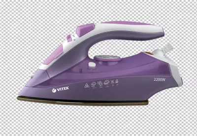 View of retro clothing iron in nutshell tones PNG BG