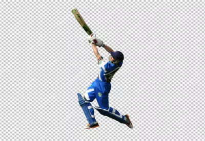 Batsman playing cricket transparent background 