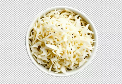 Delicious White Sauerkraut Fermented Cabbage in Bowl PNG for Healthy Food Design image