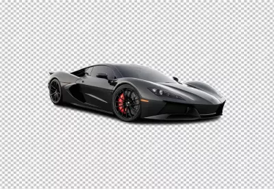 Sleek Black High-Performance Supercar with Striking Red Brake Calipers image