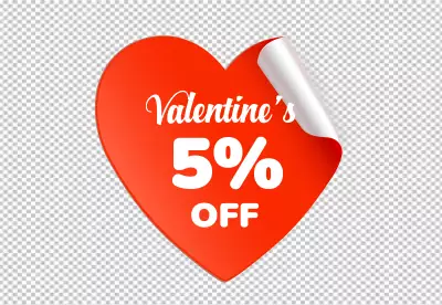 Exclusive Valentines Discount 5% Off HD Red Sign