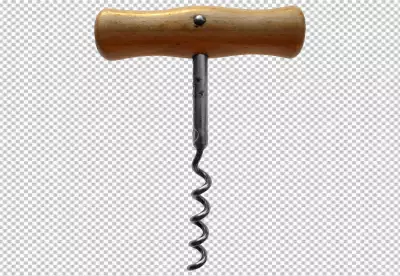 Black matte corkscrew opening wine bottle