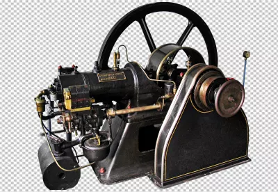 Vintage Industrial Gas Engine with Large Flywheel by Deutz Factory image