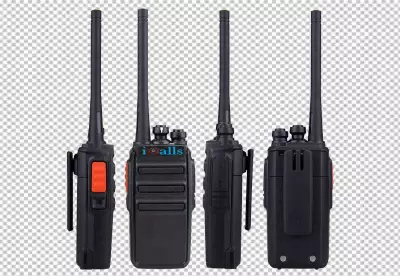 wo black walkie-talkie antennas and indicators carved 