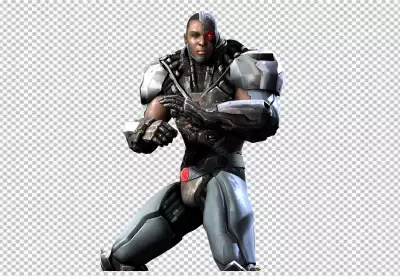 Scene with futuristic robot used in the construction