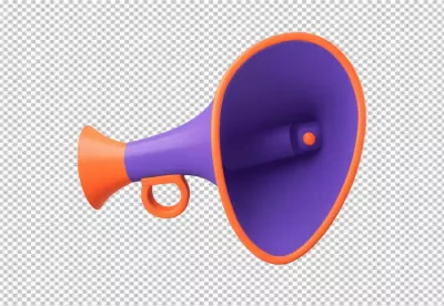 Vibrant 3D Rendered Megaphone for Loudspeaker Announcements and Marketing Campaigns image