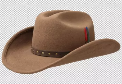 Cowboy hat and mustache on 