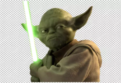 Jedi Master Yoda Wielding Green Lightsaber 3775