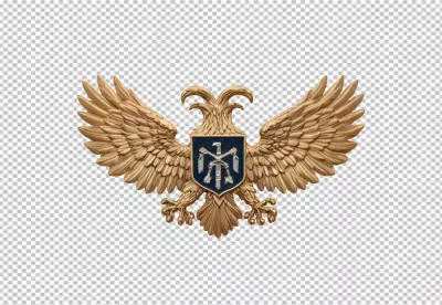 Majestic Golden Double-Headed Eagle Heraldic Symbol on White Background image