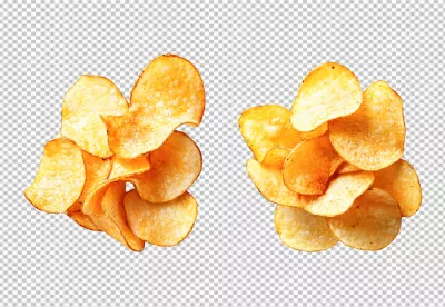 Delicious Golden Crispy Potato Chips Snack Food PNG Image Download image