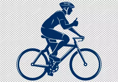 Silhouette of cyclists riding on a mountain for outdoor sports