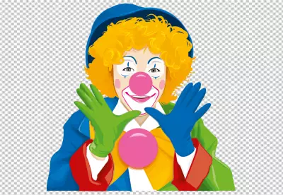 Colourful clown cartoon character
