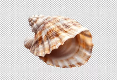 Natural Spiral Seashell PNG Cutout for Ocean and Marine Design Projects image