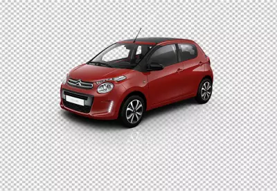 Red color citroen car PNG