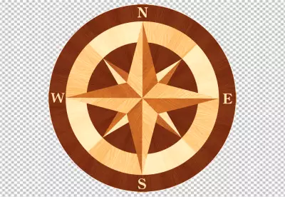 Compass with world map Png BG
