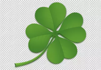 A collection of four leaf clovers with green leaves PNG