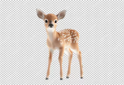 Cute Realistic Baby Deer Fawn Animal Digital Art PNG image
