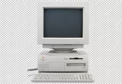 Vintage retro classic desktop computer isolated PNG