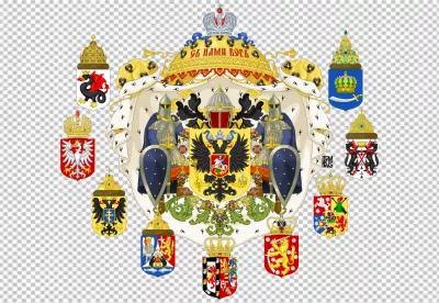 Imperial Coat of Arms: Russian Empire with many associated coats of arms and heraldic symbols
