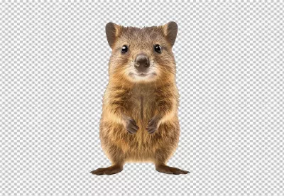 Cute Happy Quokka Standing Animal PNG Cutout for Joyful Design Projects image