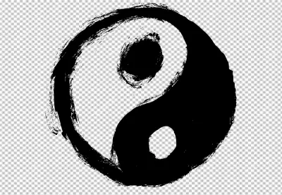 yin yang Deep Black Wall Background