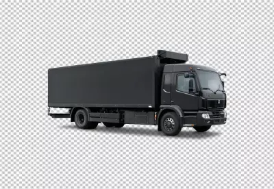 Sleek Black Box Truck for Modern Logistics and Urban Delivery image