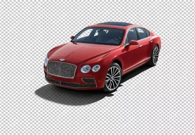 Vibrant Red Bentley Flying Spur Luxury Sedan Isolated on White for Automotive Design image