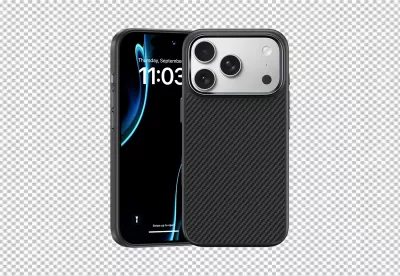 Modern iPhone 15 Pro Max in Durable Carbon Fiber Protective Case image